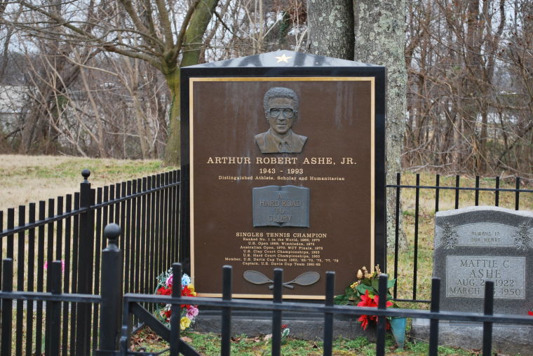 Arthur Ashe gravesite in Woodlawn Cemetery